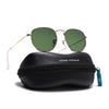 Malana | Olive Round Sunglasses | Golden Frame - MG7575