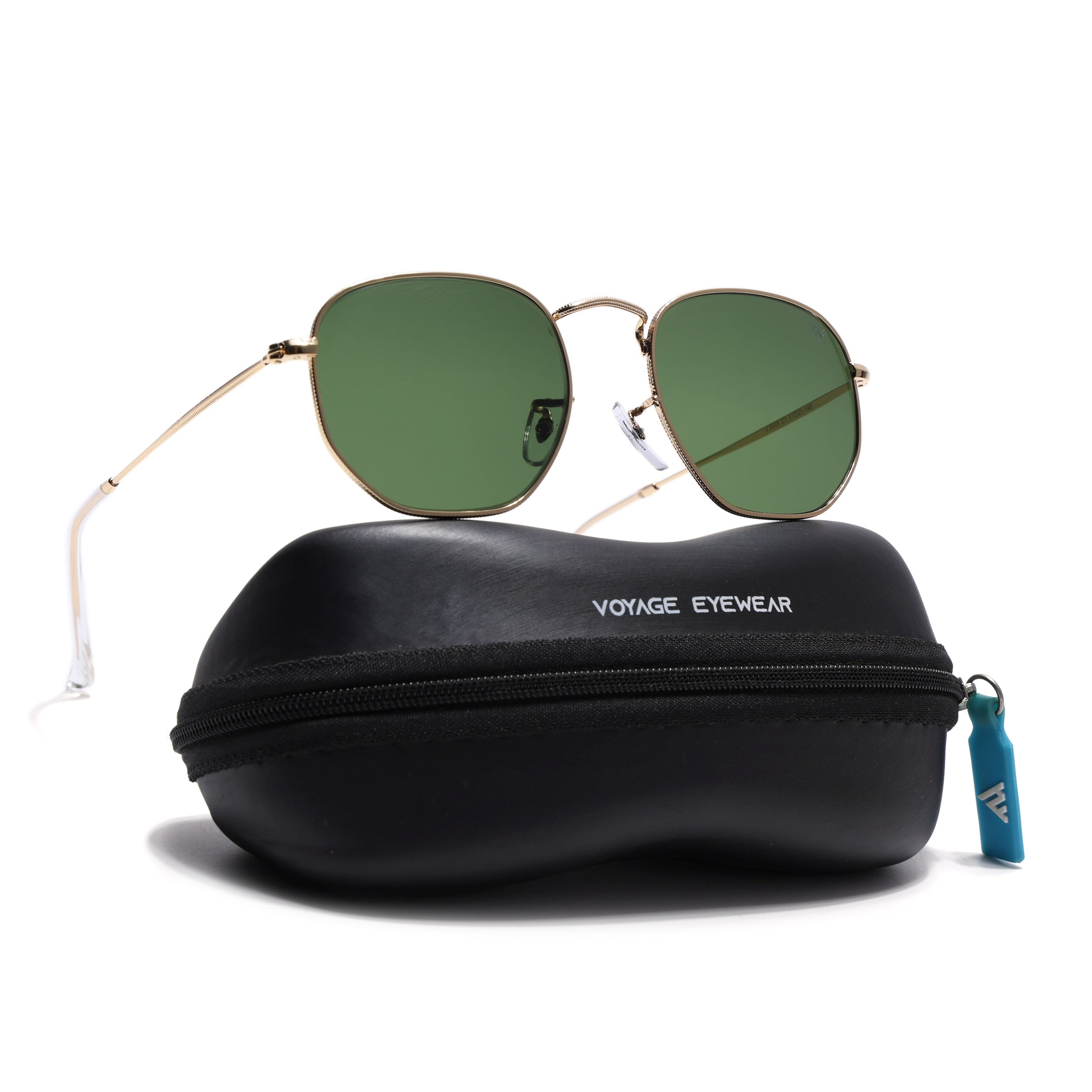 Round Sunglasses for Men & Women (Olive Lens | Golden Frame - MG7575)