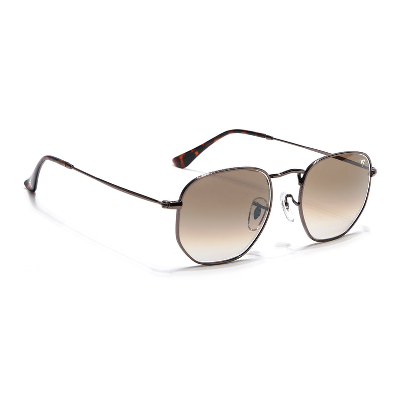 Malana |  Brown & Clear Round Sunglasses | Brown Frame - MG7576