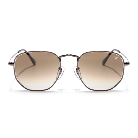 Malana |  Brown & Clear Round Sunglasses | Brown Frame - MG7576