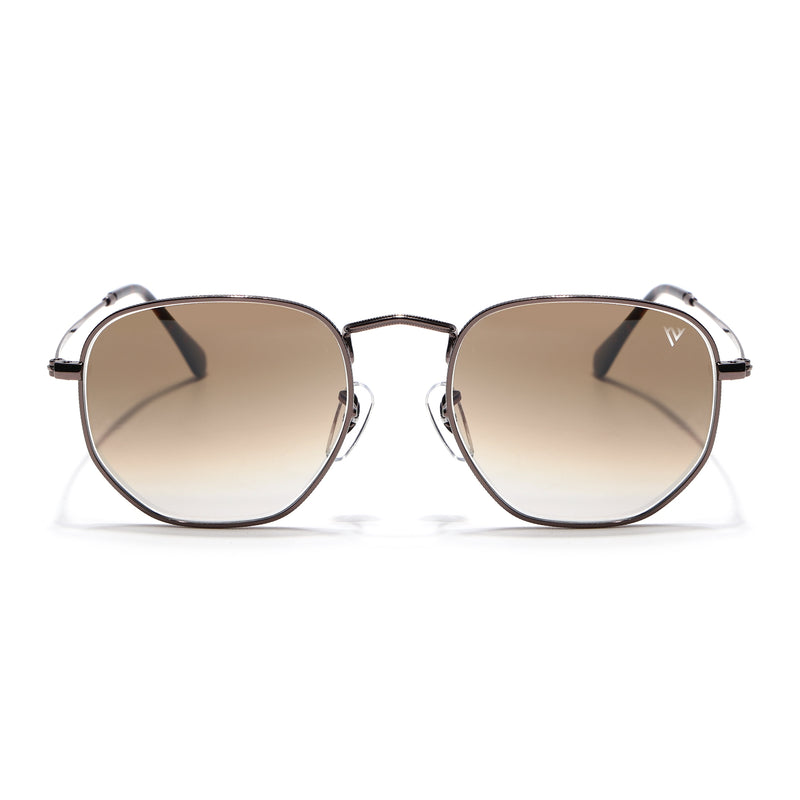 Malana |  Brown & Clear Round Sunglasses | Brown Frame - MG7576
