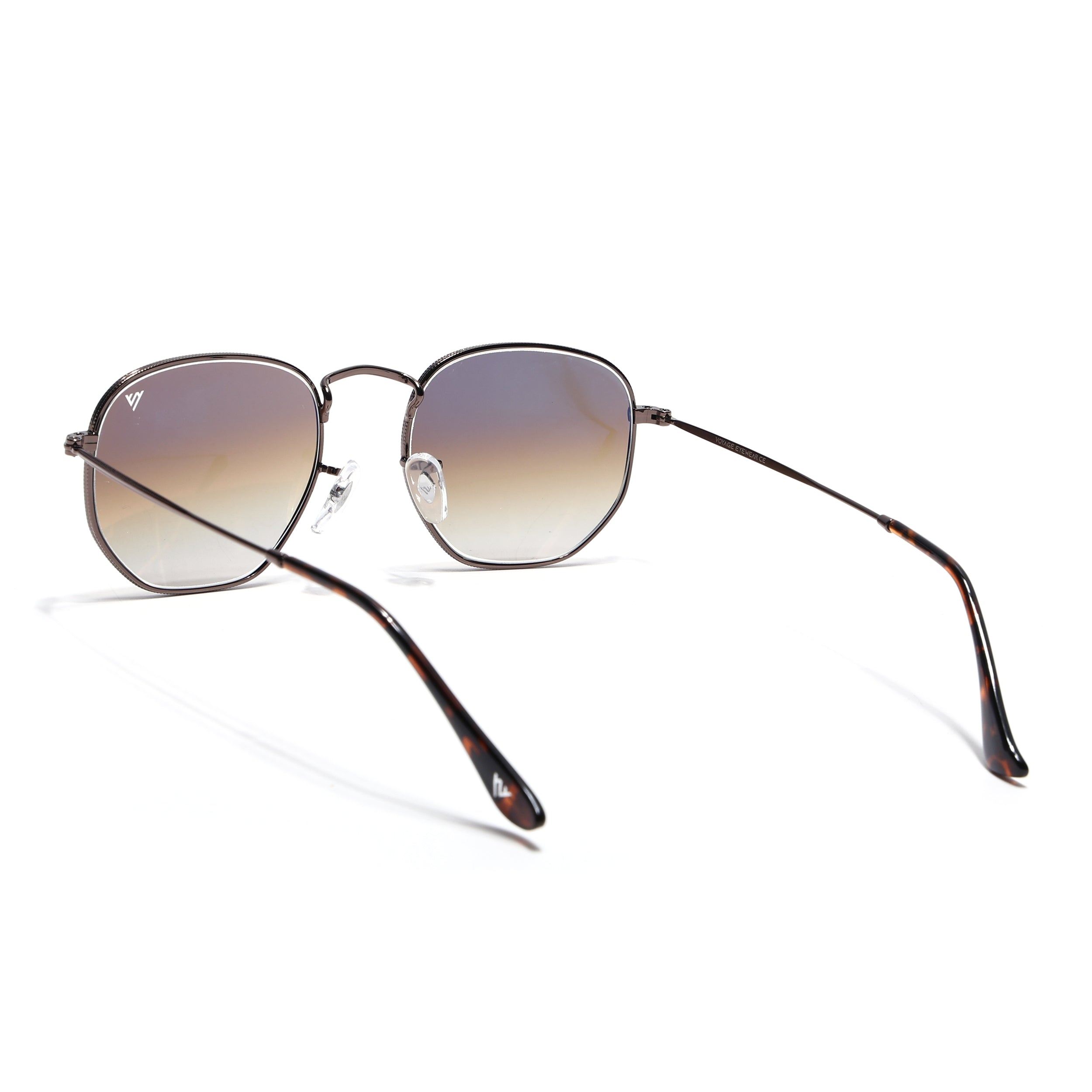 Round Sunglasses for Men & Women (Brown & Clear Lens | Brown Frame - MG7576)