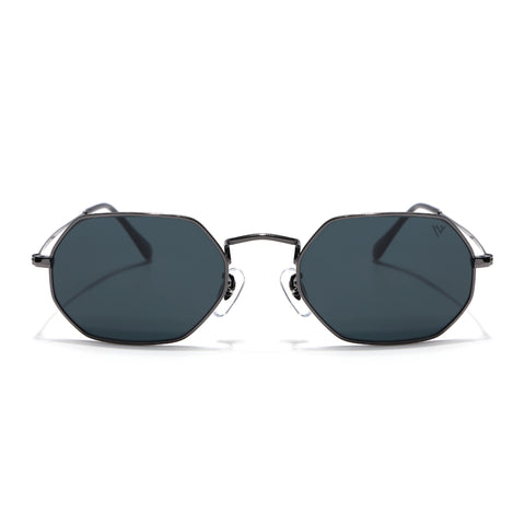 Malana | Black Hexagonal Sunglasses | Grey Frame - MG7565