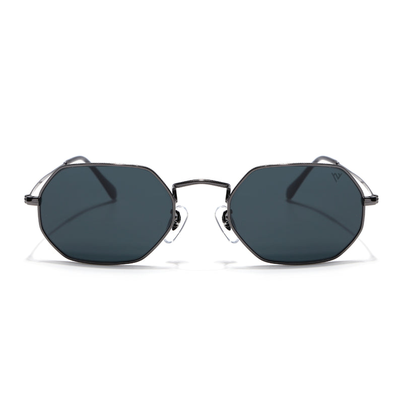Malana | Black Hexagonal Sunglasses | Grey Frame - MG7565