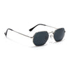 Malana | Black Hexagonal Sunglasses | Silver Frame - MG7566