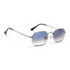 Malana | Blue & Clear Hexagonal Sunglasses | Silver Frame - MG7567