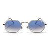 Malana | Blue & Clear Hexagonal Sunglasses | Silver Frame - MG7567