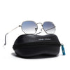 Malana | Blue & Clear Hexagonal Sunglasses | Silver Frame - MG7567