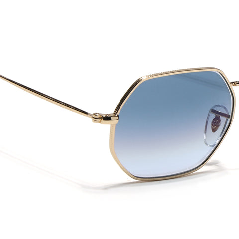 Malana | Grey & Clear Hexagonal Sunglasses | Golden Frame - MG7568