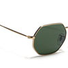 Malana | Olive Hexagonal Sunglasses | Golden Frame - MG7569