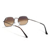 Malana | Brown & Clear Hexagonal Sunglasses | Brown Frame - MG7570
