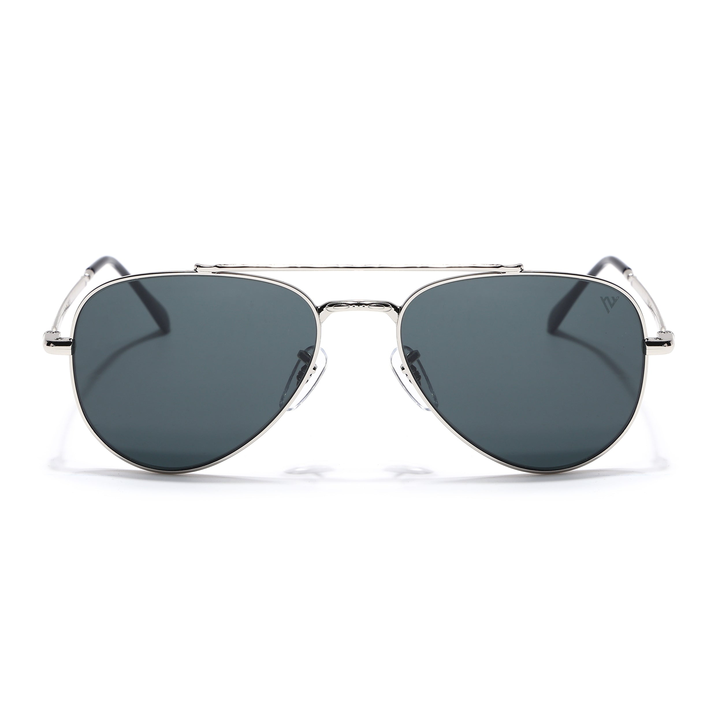 Malana | Black Aviator Sunglasses | Silver Frame - MG7620