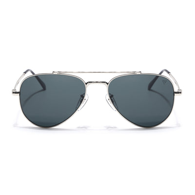 Malana | Black Aviator Sunglasses | Silver Frame - MG7620