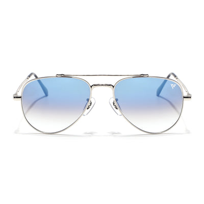 Malana | Blue & Clear Aviator Sunglasses | Silver Frame - MG7621