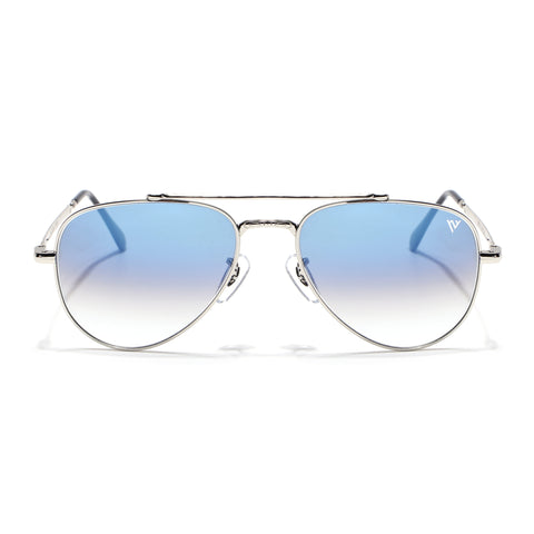 Malana | Blue & Clear Aviator Sunglasses | Silver Frame - MG7621