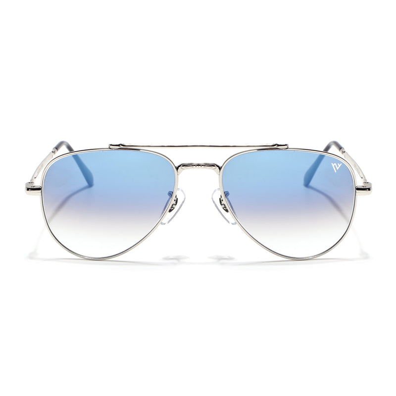 Malana | Blue & Clear Aviator Sunglasses | Silver Frame - MG7621