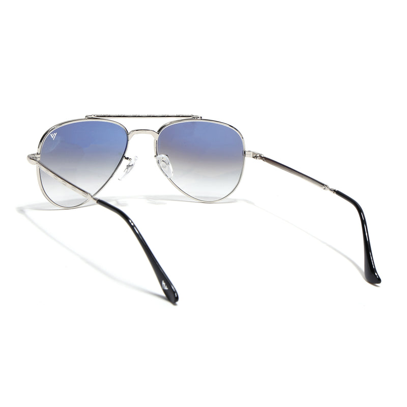 Malana | Blue & Clear Aviator Sunglasses | Silver Frame - MG7621