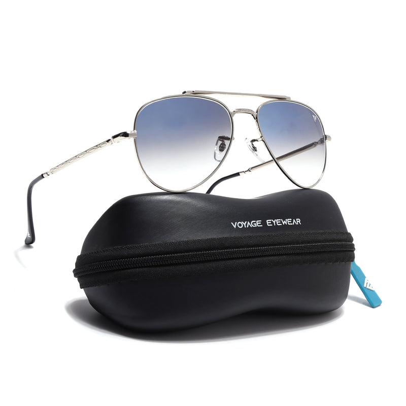 Malana | Blue & Clear Aviator Sunglasses | Silver Frame - MG7621