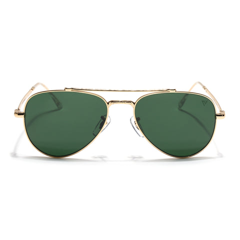 Malana | Green Aviator Sunglasses | Golden Frame - MG7622
