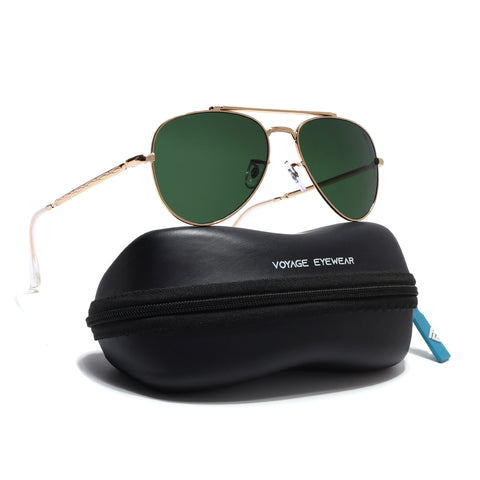 Malana | Green Aviator Sunglasses | Golden Frame - MG7622