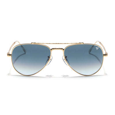 Malana | Grey & Clear Aviator Sunglasses | Golden Frame - MG7623