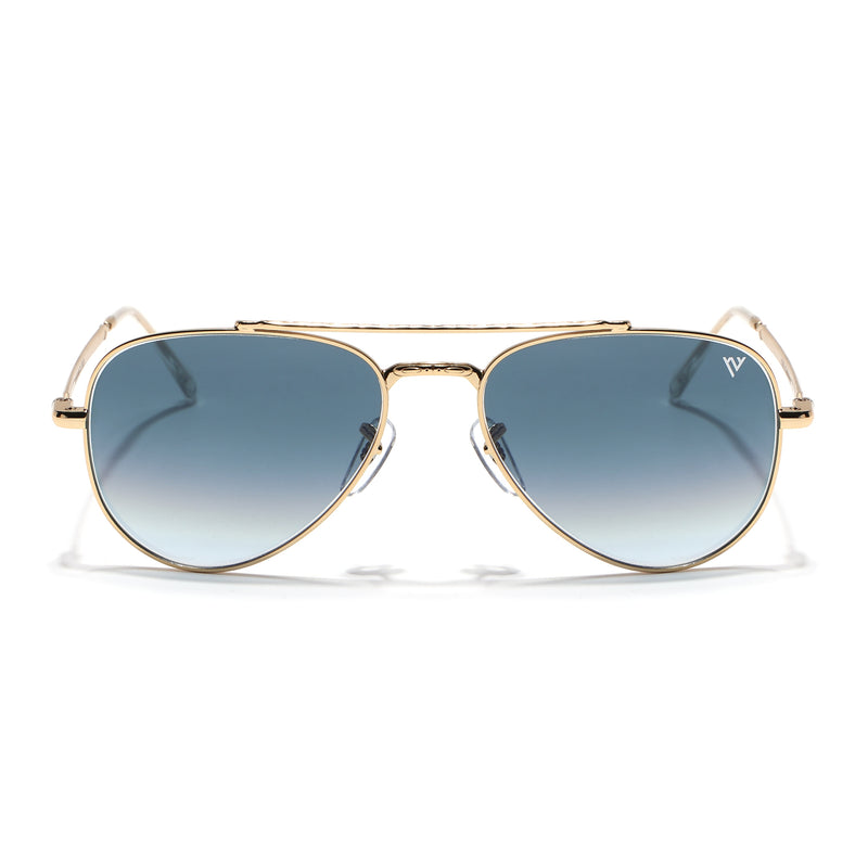 Malana | Grey & Clear Aviator Sunglasses | Golden Frame - MG7623
