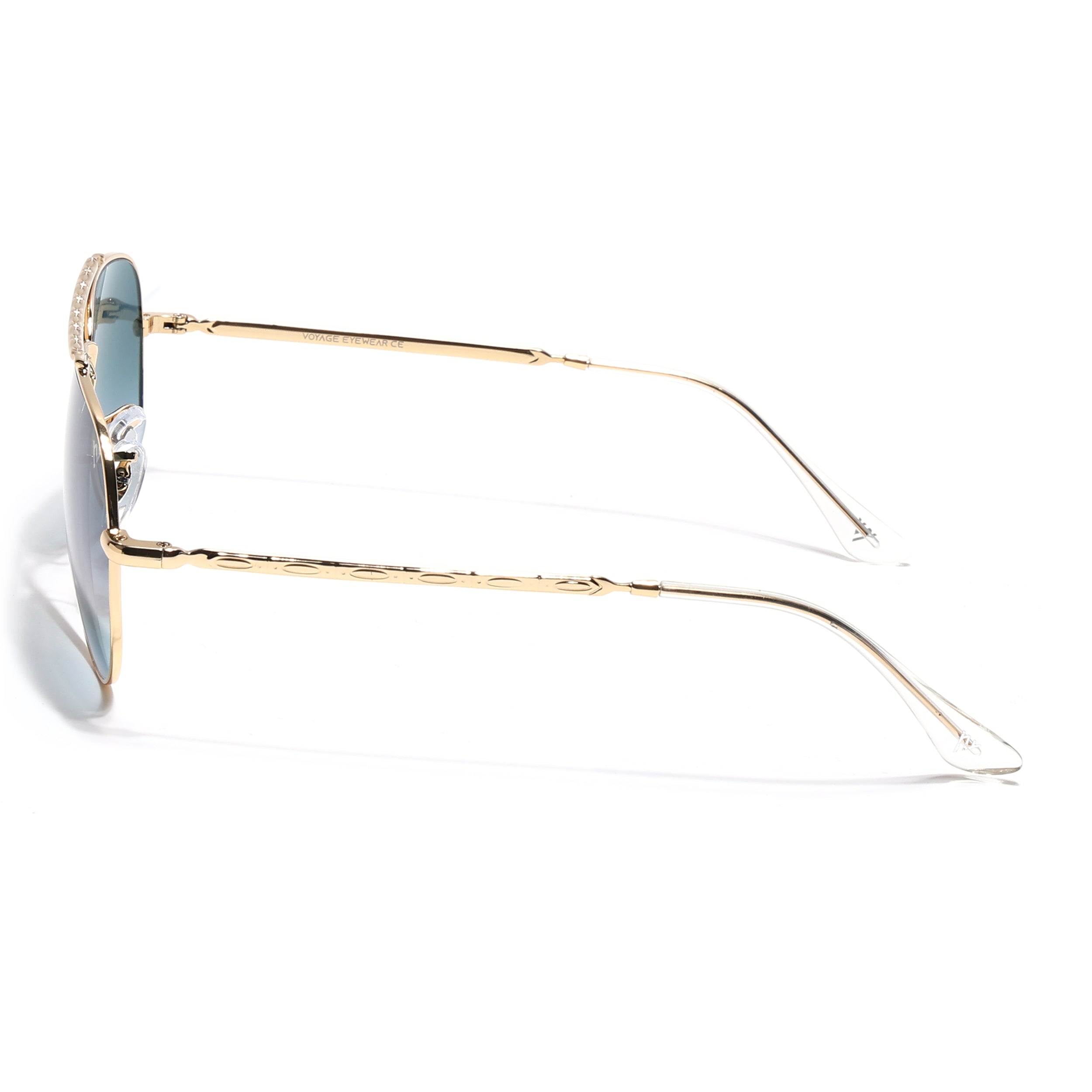 Malana | Grey & Clear Aviator Sunglasses | Golden Frame - MG7623