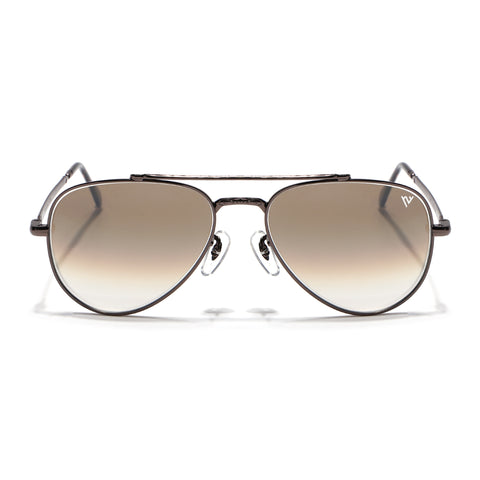 Malana | Brown & Clear Aviator Sunglasses | Brown Frame - MG7624