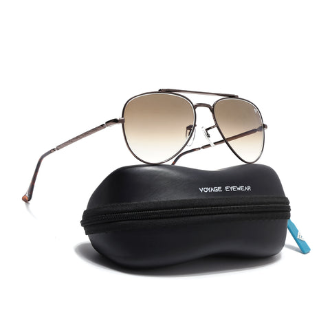 Malana | Brown & Clear Aviator Sunglasses | Brown Frame - MG7624