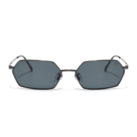 Malana | Black Hexagonal Sunglasses | Grey Frame - MG7631