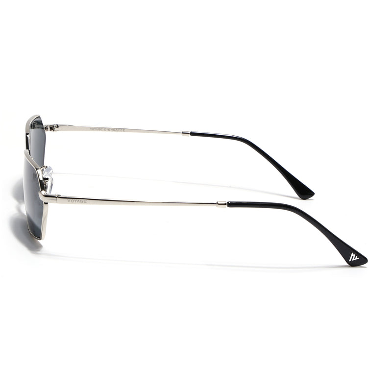 Malana | Black Hexagonal Sunglasses | Silver Frame - MG7632