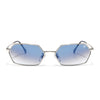 Malana | Blue & Clear Hexagonal Sunglasses | Silver Frame - MG7633