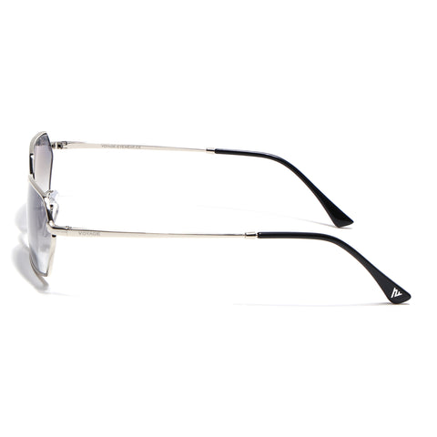 Malana | Blue & Clear Hexagonal Sunglasses | Silver Frame - MG7633