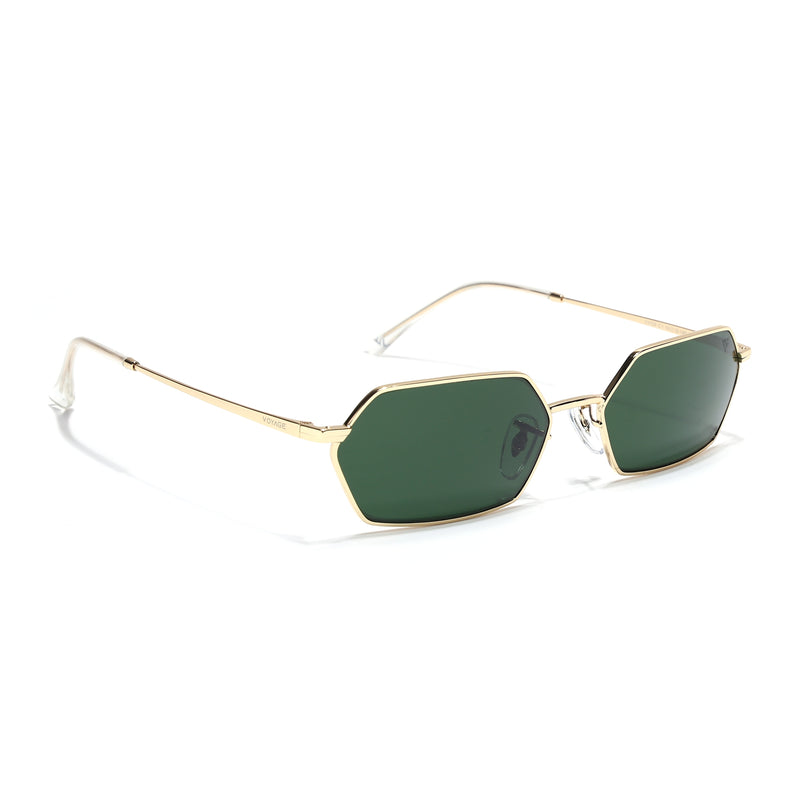 Malana | Green Hexagonal Sunglasses | Golden Frame - MG7634