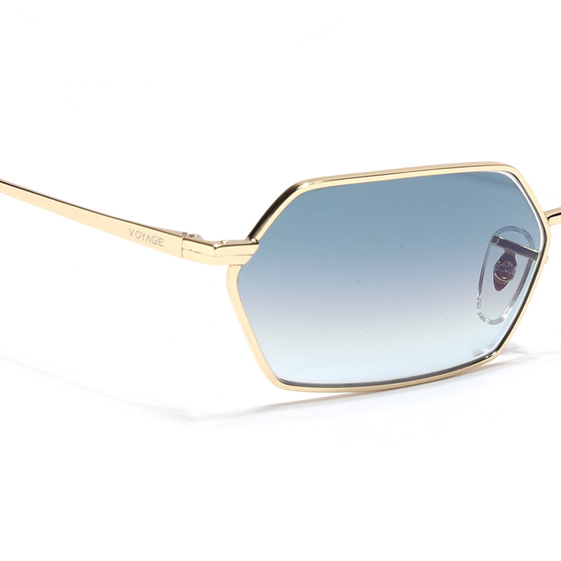 Malana | Grey & Clear Hexagonal Sunglasses | Golden Frame - MG7635