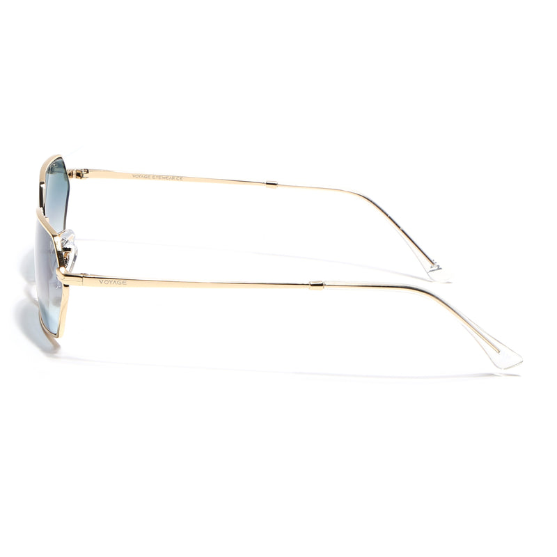 Malana | Grey & Clear Hexagonal Sunglasses | Golden Frame - MG7635