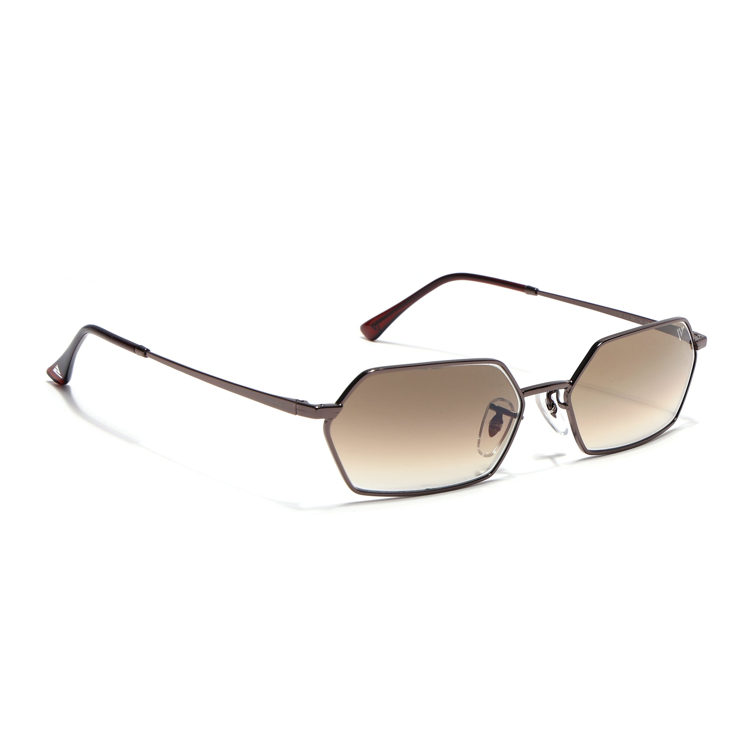Hexagonal Sunglasses for Men & Women (Brown & Clear Lens | Brown Frame - MG7636)