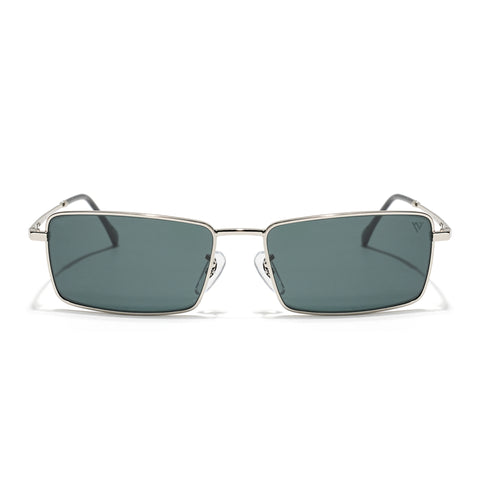 Malana | Black Rectangle Sunglasses | Silver Frame - MG7739