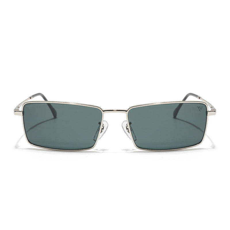 Malana | Black Rectangle Sunglasses | Silver Frame - MG7739