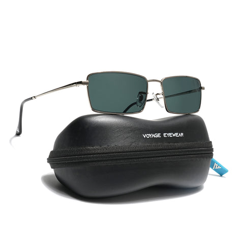 Malana | Black Rectangle Sunglasses | Silver Frame - MG7739