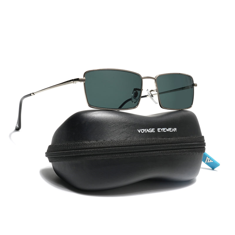 Malana | Black Rectangle Sunglasses | Silver Frame - MG7739