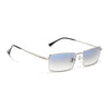 Malana | Blue & Clear Rectangle Sunglasses | Silver Frame - MG7740