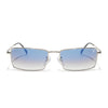 Malana | Blue & Clear Rectangle Sunglasses | Silver Frame - MG7740