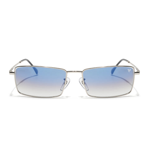 Malana | Blue & Clear Rectangle Sunglasses | Silver Frame - MG7740