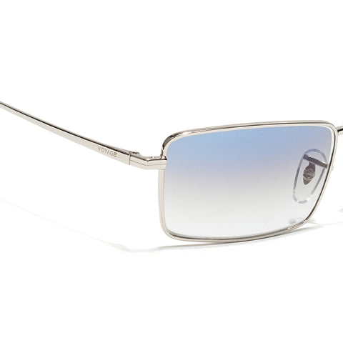 Malana | Blue & Clear Rectangle Sunglasses | Silver Frame - MG7740