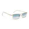 Malana | Grey & Clear Rectangle Sunglasses | Golden Frame - MG7741