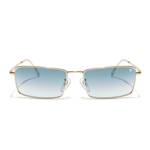 Malana | Grey & Clear Rectangle Sunglasses | Golden Frame - MG7741