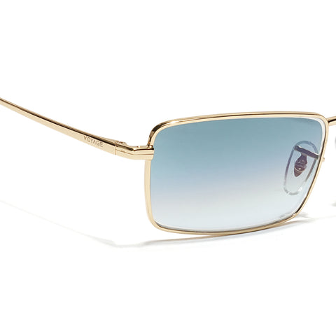 Malana | Grey & Clear Rectangle Sunglasses | Golden Frame - MG7741