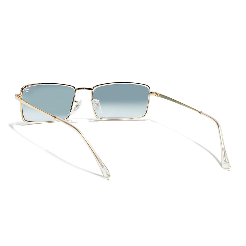 Malana | Grey & Clear Rectangle Sunglasses | Golden Frame - MG7741