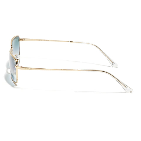 Malana | Grey & Clear Rectangle Sunglasses | Golden Frame - MG7741